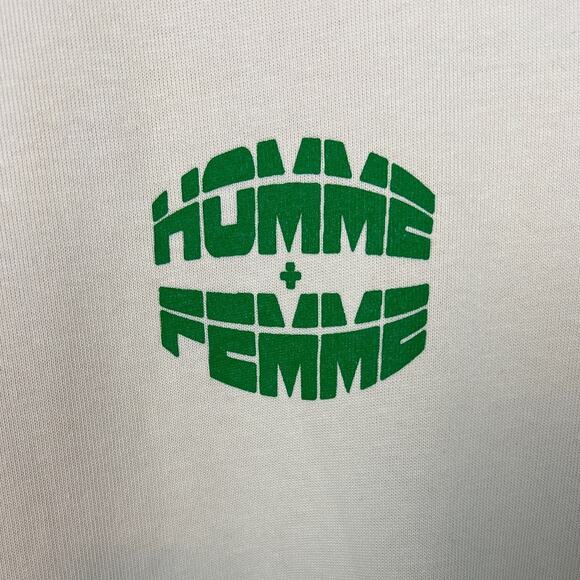 HOMME + FEMME Streetwear Unisex Cotton T-Shirt Sand and Green Size S NWOT - Picture 3 of 9